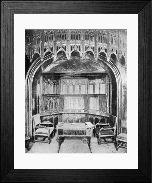 Framed Print : Queen Victorias pew in St Georges chapel, Windsor, 1901. Artist: Eyre & Spottiswoode Framed Print : Queen Victorias pew in St Georges chapel, Windsor, 1901. Artist: Eyre & Spottiswoode