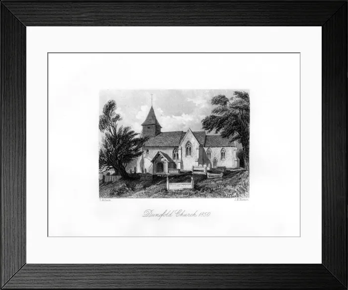 Framed Print : Dunsfold Church, Surrey, 1850. Artist: J H Kernot Framed Print : Dunsfold Church, Surrey, 1850. Artist: J H Kernot