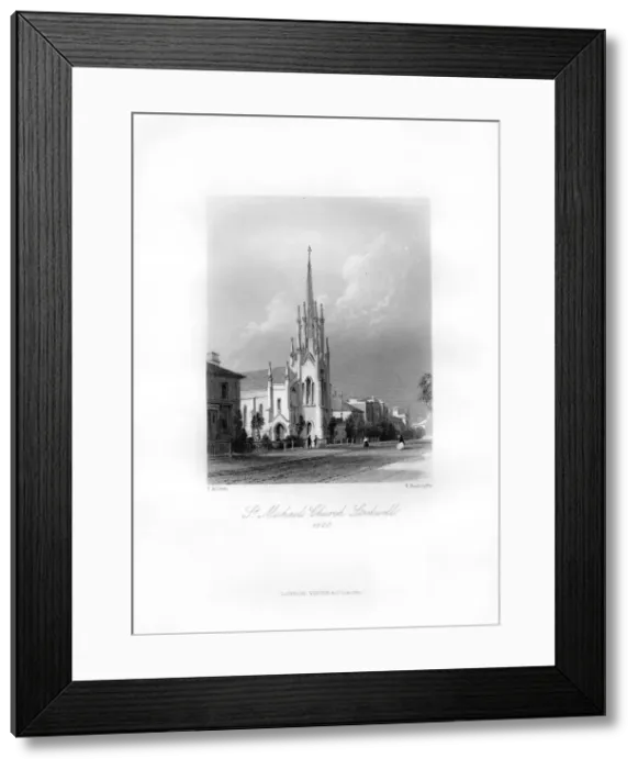 Framed Print : St Michaels, Stockwell, Lambeth, 1860. Artist: R Radclyffe Framed Print : St Michaels, Stockwell, Lambeth, 1860. Artist: R Radclyffe