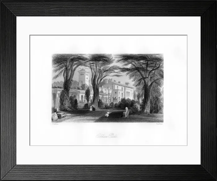 Framed Print : Ockham Park, Surrey, 19th century. Artist: TA Prior Framed Print : Ockham Park, Surrey, 19th century. Artist: TA Prior