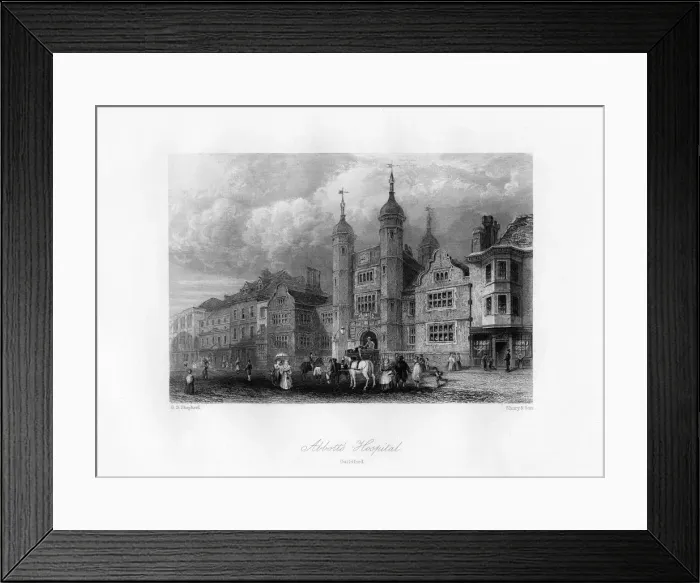 Framed Print : Abbotts Hospital, Guildford, 19th century. Artist: Shury & Son Framed Print : Abbotts Hospital, Guildford, 19th century. Artist: Shury & Son