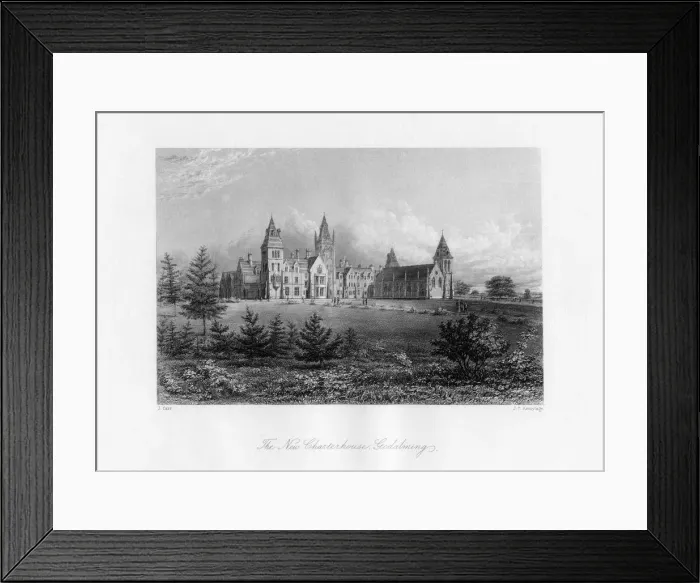 Framed Print : The New Charterhouse, Godalming, Surrey, late 19th century. Artist: JC Armytage Framed Print : The New Charterhouse, Godalming, Surrey, late 19th century. Artist: JC Armytage