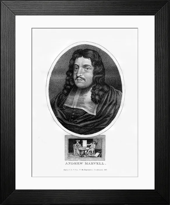 Framed Print : Andrew Marvell, English metaphysical poet, (1815). Artist: R Page Framed Print : Andrew Marvell, English metaphysical poet, (1815). Artist: R Page