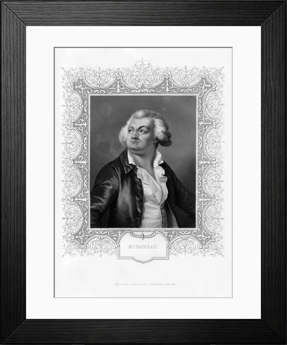 Framed Print : Honore-Gabriel de Riquetti, comte de Mirabeau, French writer, orator and statesman, 19th century. Artist: HB Hall Framed Print : Honore-Gabriel de Riquetti, comte de Mirabeau, French writer, orator and statesman, 19th century. Artist: HB Hall