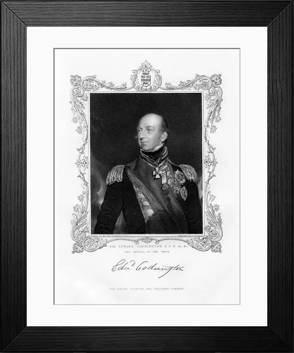 Framed Print : Sir Edward Codrington, British admiral, 19th century. Artist: J Cochran Framed Print : Sir Edward Codrington, British admiral, 19th century. Artist: J Cochran