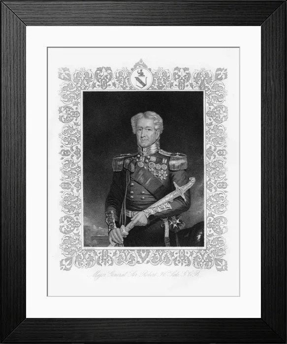 Framed Print : Sir Robert Henry Sale, British soldier, 19th century. Artist: Francis Holl Framed Print : Sir Robert Henry Sale, British soldier, 19th century. Artist: Francis Holl
