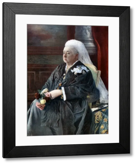 Framed Print : Queen Victoria, late 19th century, (20th century). Artist: Hughes & Mullins Framed Print : Queen Victoria, late 19th century, (20th century). Artist: Hughes & Mullins