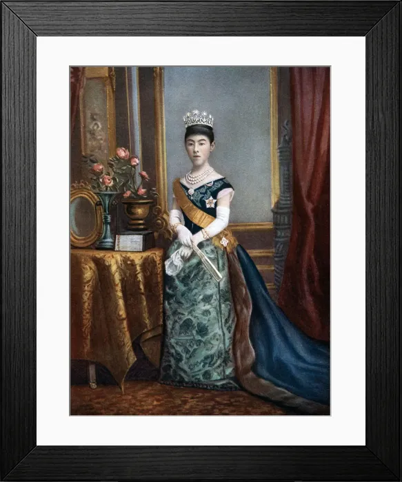 Framed Print : Empress Shoken, empress consort of Japan, late 19th-early 20th century Framed Print : Empress Shoken, empress consort of Japan, late 19th-early 20th century