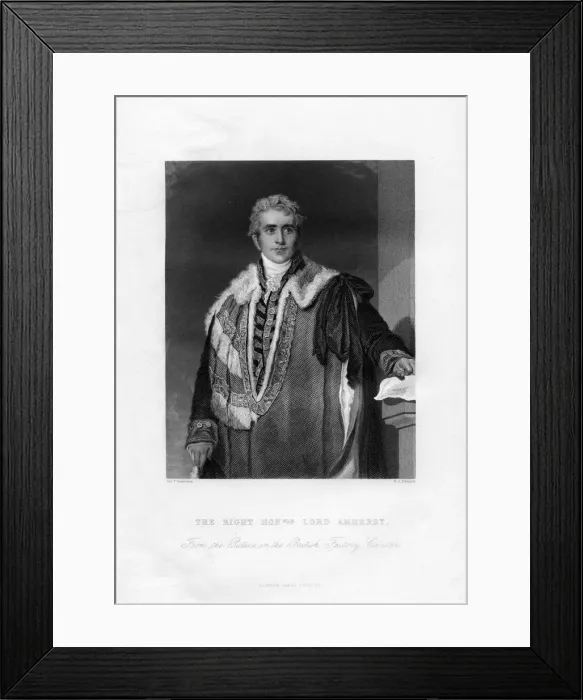 Framed Print : William Pitt Amherst, 1st Earl Amherst, Governor-General of India, 19th century. Artist: WJ Edwards Framed Print : William Pitt Amherst, 1st Earl Amherst, Governor-General of India, 19th century. Artist: WJ Edwards