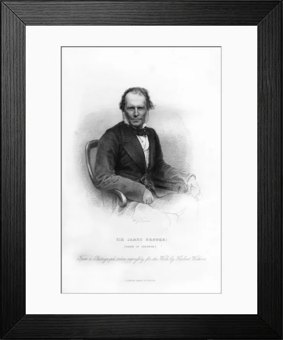 Framed Print : Sir James Brooke, Rajah of Sarawak, 19th century. Artist: WJ Edwards