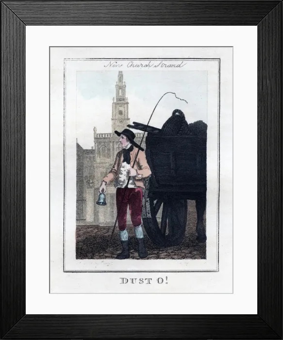 Framed Print : Dust O!, New Church, Strand, London, 1805 Framed Print : Dust O!, New Church, Strand, London, 1805
