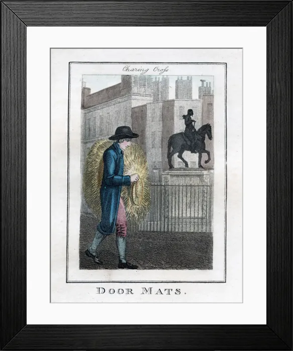 Framed Print : Door Mats, Charing Cross, London, 1805