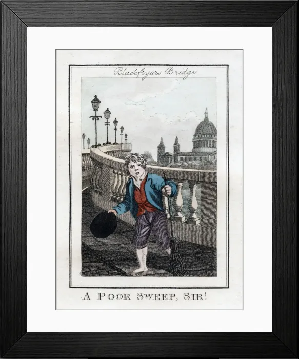 Framed Print : A Poor Sweep, Sir!, Blackfriars Bridge, London, 1805