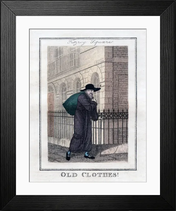 Framed Print : Old Clothes!, Fitzroy Square, London, 1805 Framed Print : Old Clothes!, Fitzroy Square, London, 1805