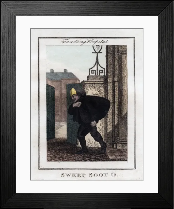 Framed Print : Sweep Soot O, Foundling Hospital, London, 1805 Framed Print : Sweep Soot O, Foundling Hospital, London, 1805