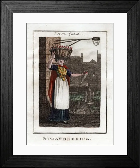 Framed Print : Strawberries, Covent Garden, London, 1805 Framed Print : Strawberries, Covent Garden, London, 1805