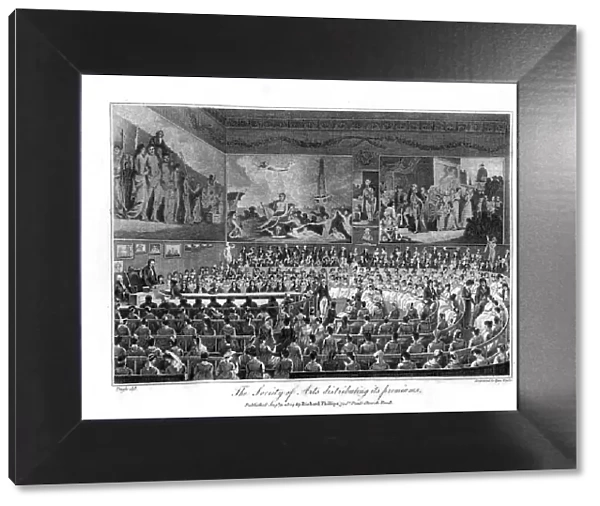 The Society of Arts distributing its premiums, 1804. Artist: Isaac Taylor