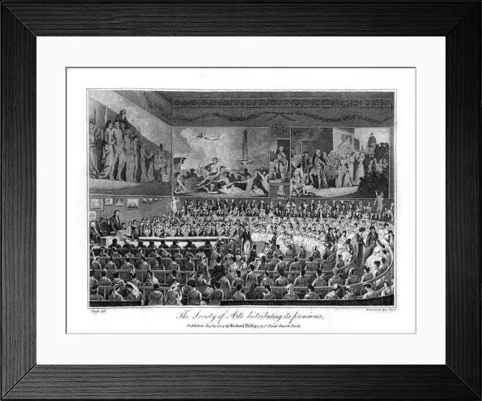 Framed Print : The Society of Arts distributing its premiums, 1804. Artist: Isaac Taylor Framed Print : The Society of Arts distributing its premiums, 1804. Artist: Isaac Taylor