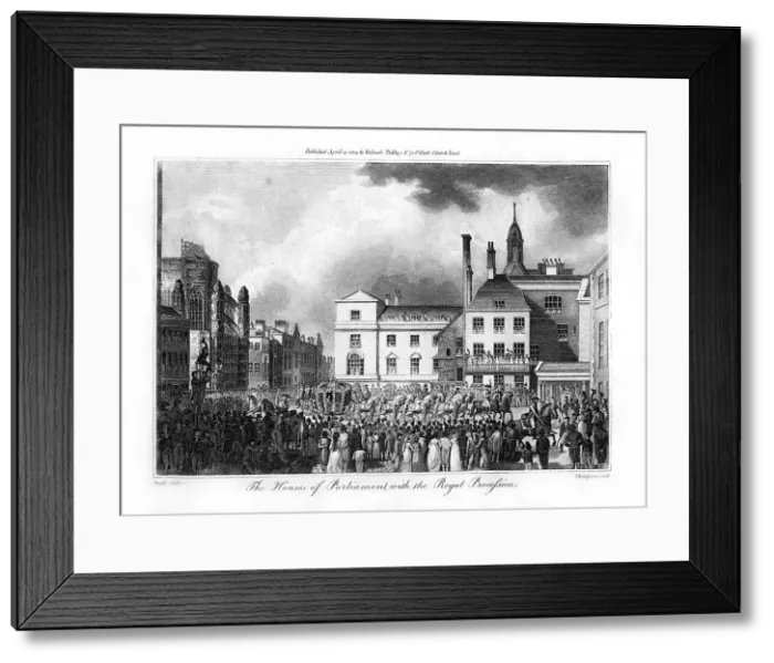 Framed Print : The House of Parliament, with the Royal Procession, London, 1804. Artist: Thompson Framed Print : The House of Parliament, with the Royal Procession, London, 1804. Artist: Thompson