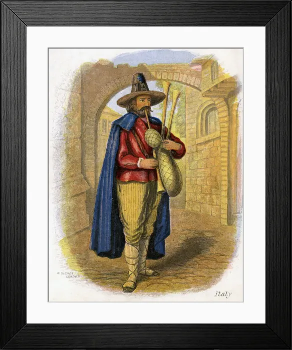 Framed Print : Italian Musician, 1809. Artist: W Dickes Framed Print : Italian Musician, 1809. Artist: W Dickes