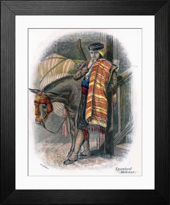 Framed Print : Spanish Muleteer, 1809. Artist: W Dickes Framed Print : Spanish Muleteer, 1809. Artist: W Dickes