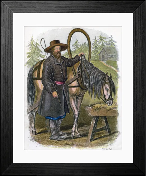 Framed Print : Russian Peasant, 1809. Artist: W Dickes Framed Print : Russian Peasant, 1809. Artist: W Dickes