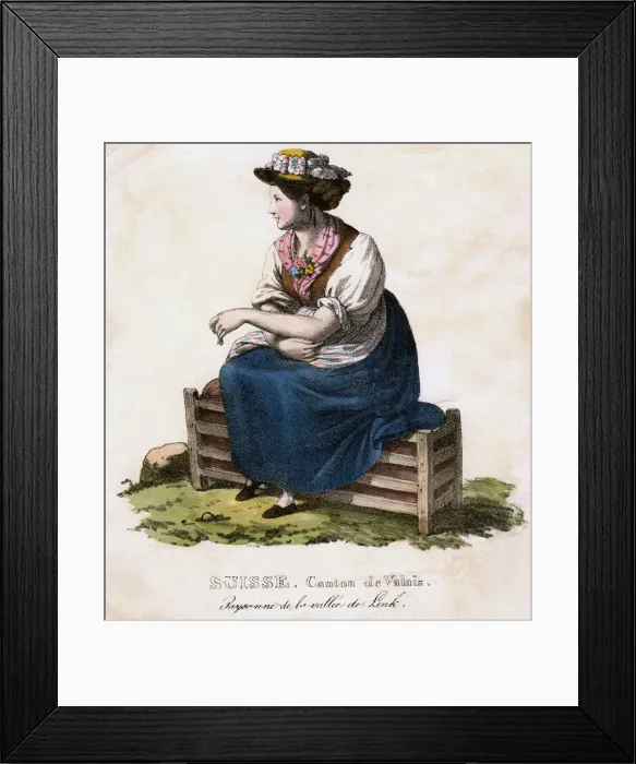 Framed Print : Swiss woman, c1825. Artist: Edouard Pingret Framed Print : Swiss woman, c1825. Artist: Edouard Pingret