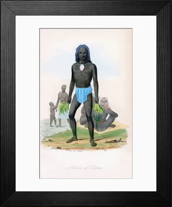 Framed Print : Natives of Tilcopia, c1850. Artist: James Prichard Framed Print : Natives of Tilcopia, c1850. Artist: James Prichard