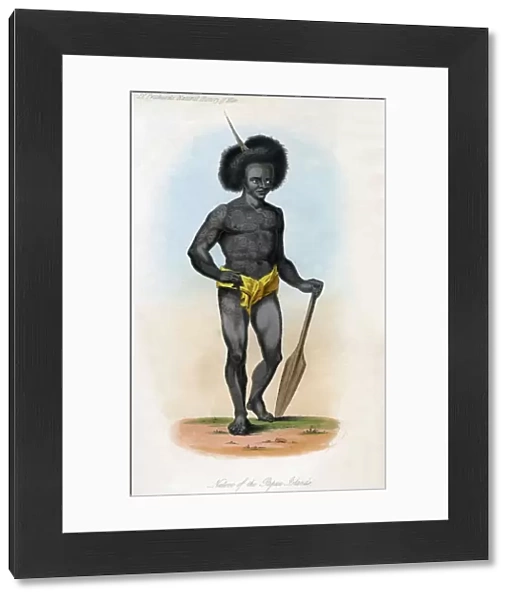 Native of the Papua Islands, c1840. Artist: J Bull