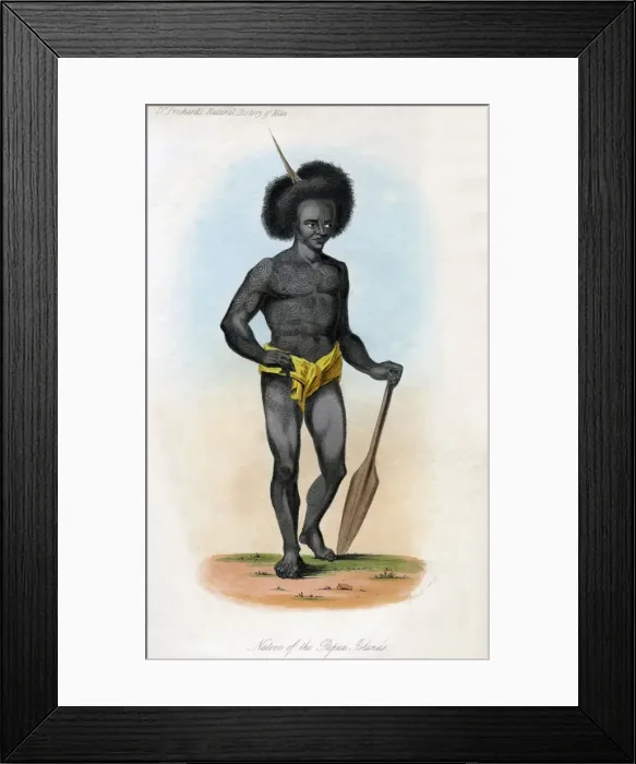 Framed Print : Native of the Papua Islands, c1840. Artist: J Bull Framed Print : Native of the Papua Islands, c1840. Artist: J Bull