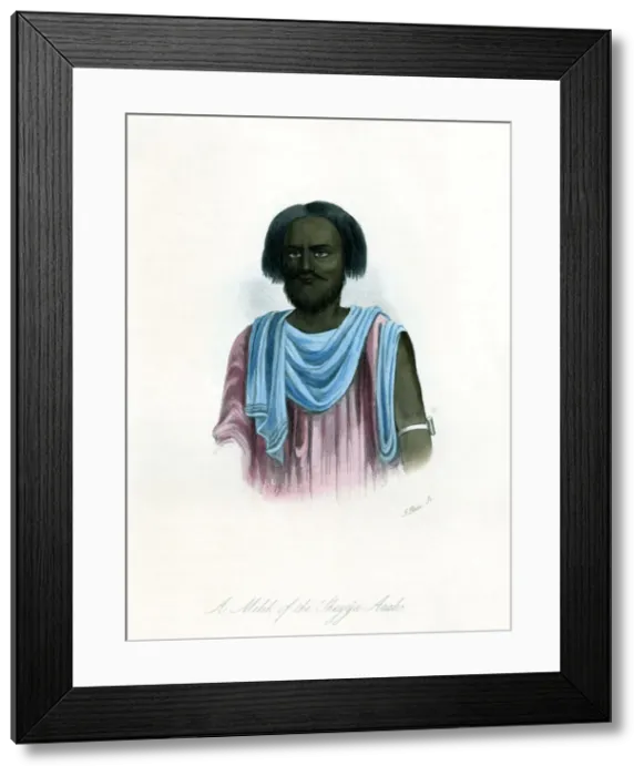 Framed Print : A Melik of the Shegyia Arabs, c1840. Artist: J Bull Framed Print : A Melik of the Shegyia Arabs, c1840. Artist: J Bull