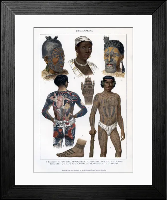 Framed Print : Tattooing, 1800-1900 Framed Print : Tattooing, 1800-1900