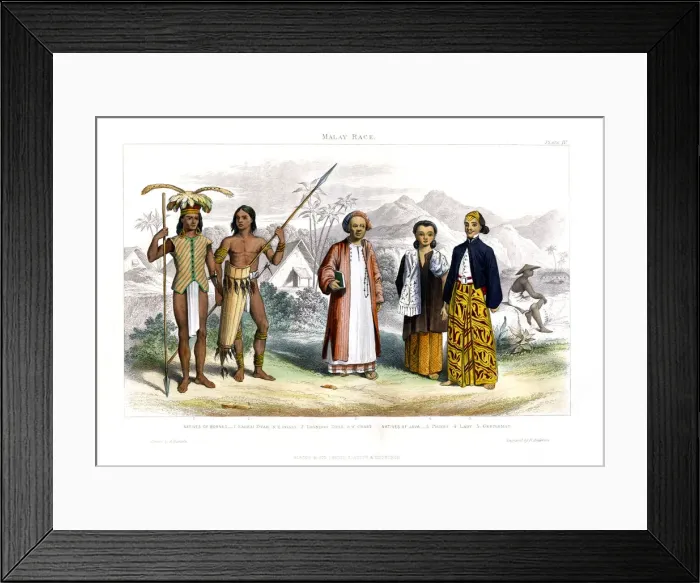 Framed Print : Malay Race, 1800-1900. Artist: R Anderson Framed Print : Malay Race, 1800-1900. Artist: R Anderson