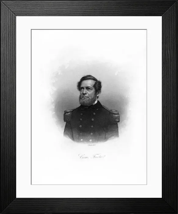 Framed Print : Commodore Andrew Hull Foote, American naval officer, late 19th century. Artist: John A O Neill Framed Print : Commodore Andrew Hull Foote, American naval officer, late 19th century. Artist: John A O Neill