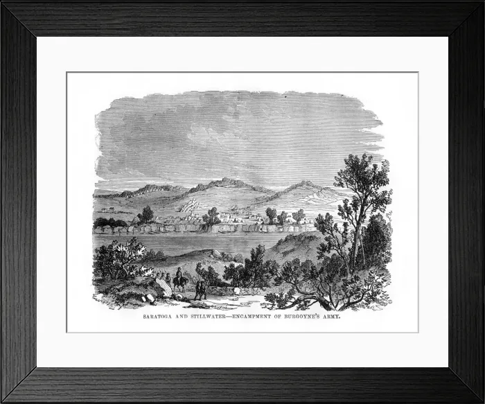 Framed Print : Saratoga and Stillwater, Encampments of Burgoynes Army, 1777, (1872) Framed Print : Saratoga and Stillwater, Encampments of Burgoynes Army, 1777, (1872)