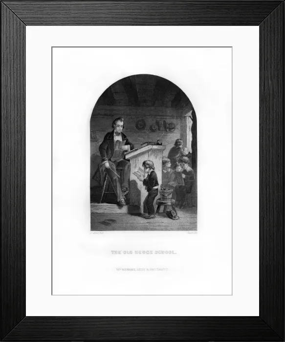 Framed Print : The Old Hedge School, 1872. Artist: C Burt Framed Print : The Old Hedge School, 1872. Artist: C Burt