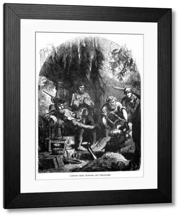 Framed Print : Captain Kidd Burying his Treasures, 1872 Framed Print : Captain Kidd Burying his Treasures, 1872