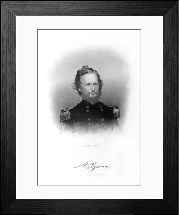 Framed Print : Nathaniel Lyon, American soldier, (1872). Artist: John A O Neill Framed Print : Nathaniel Lyon, American soldier, (1872). Artist: John A O Neill