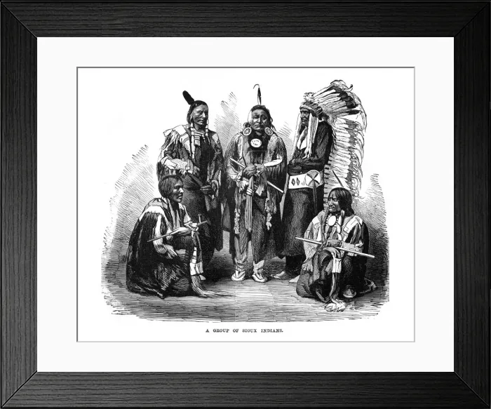 Framed Print : A Group of Sioux Indians, 1872 Framed Print : A Group of Sioux Indians, 1872