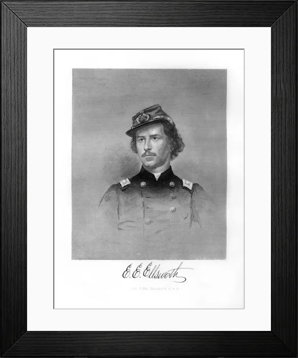 Framed Print : Colonel Ephraim Elmer Ellsworth, American soldier, (1872) Framed Print : Colonel Ephraim Elmer Ellsworth, American soldier, (1872)