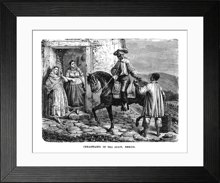 Framed Print : Inhabitants of the Coast, Mexico, 1872 Framed Print : Inhabitants of the Coast, Mexico, 1872