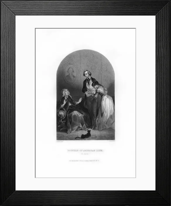 Framed Print : A Picture of American Life in 1830, (1872). Artist: C Burt Framed Print : A Picture of American Life in 1830, (1872). Artist: C Burt