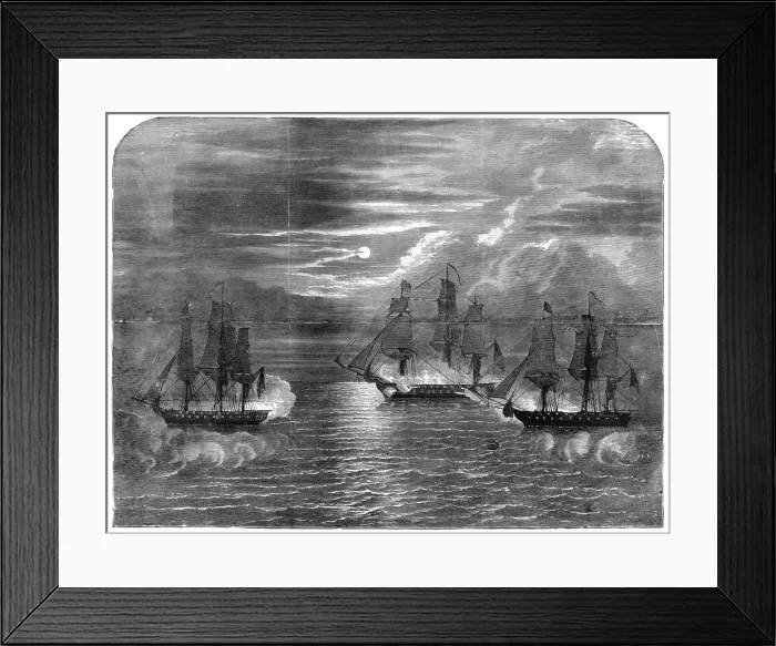 Framed Print : The USS Constitution capturing the Cyane and Levant, 1815, (1872) Framed Print : The USS Constitution capturing the Cyane and Levant, 1815, (1872)