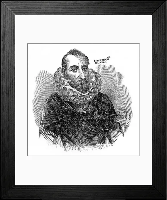 Framed Print : Christopher Columbus, Italian explorer and trader, (c1872) Framed Print : Christopher Columbus, Italian explorer and trader, (c1872)