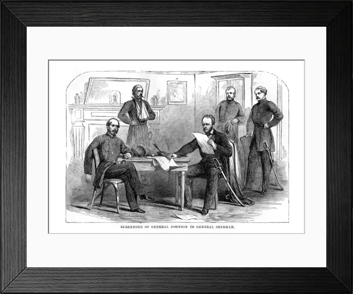 Framed Print : Surrender of General Johnston to General Sherman, 26 April 1865, (1872) Framed Print : Surrender of General Johnston to General Sherman, 26 April 1865, (1872)