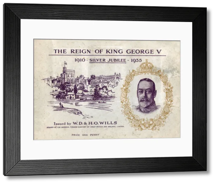 Framed Print : The Reign of King George V, Silver Jubilee, cigarette card collectors book, c1935 Framed Print : The Reign of King George V, Silver Jubilee, cigarette card collectors book, c1935