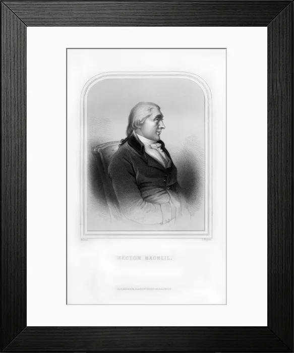 Framed Print : Hector MacNeil, Scottish poet and writer, (1870). Artist: J Rogers Framed Print : Hector MacNeil, Scottish poet and writer, (1870). Artist: J Rogers