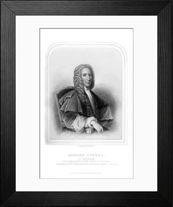 Framed Print : Duncan Forbes, Scottish politician and judge, (1870). Artist:s Freeman Framed Print : Duncan Forbes, Scottish politician and judge, (1870). Artist:s Freeman