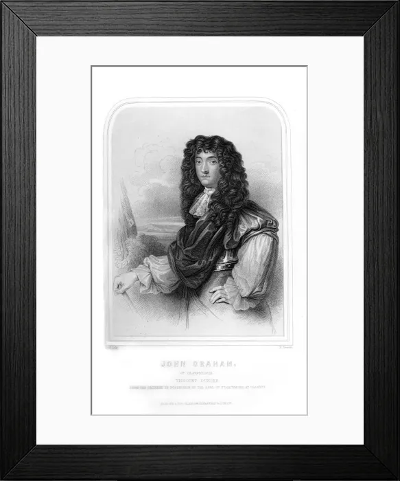 Framed Print : John Graham of Claverhouse, 1st Viscount Dundee, Scottish Jacobite commander, (1870). Artist:s Freeman Framed Print : John Graham of Claverhouse, 1st Viscount Dundee, Scottish Jacobite commander, (1870). Artist:s Freeman