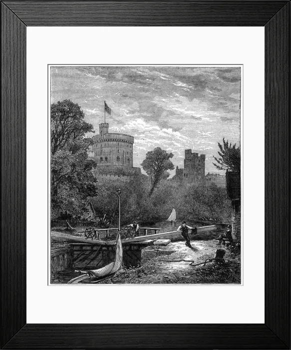 Framed Print : Old Windsor Lock, 1880. Artist: Robert Taylor Pritchett Framed Print : Old Windsor Lock, 1880. Artist: Robert Taylor Pritchett